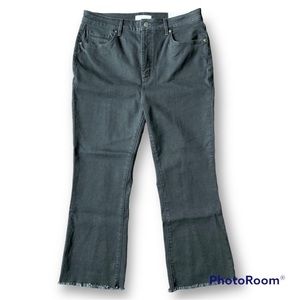 LOFT Curvy Back Slit High Rise Kick Crop Jeans Sz 31